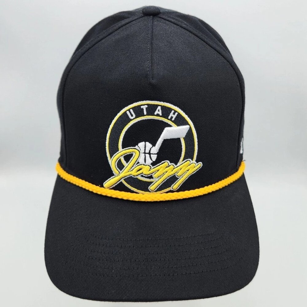 Utah Jazz Hat Cap Strap Back Black 47 Brand Patch Adjustable Rope NBA 2023